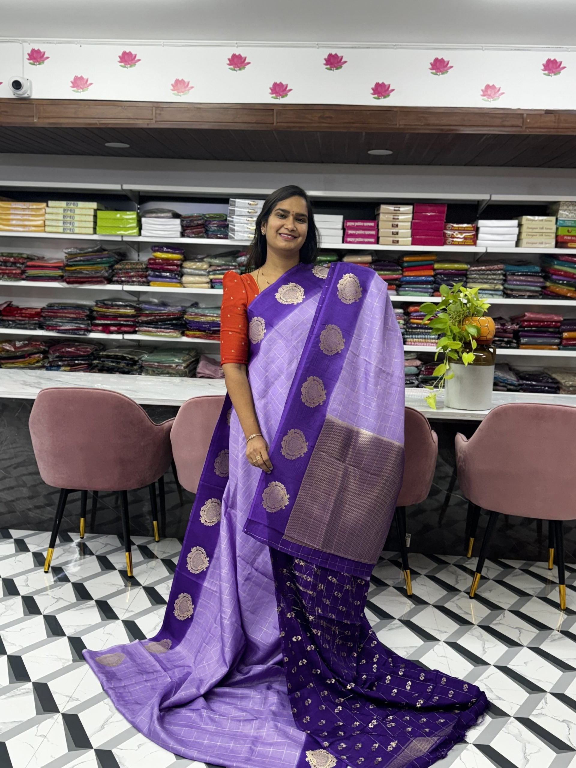 Purple Munga Silk Saree
