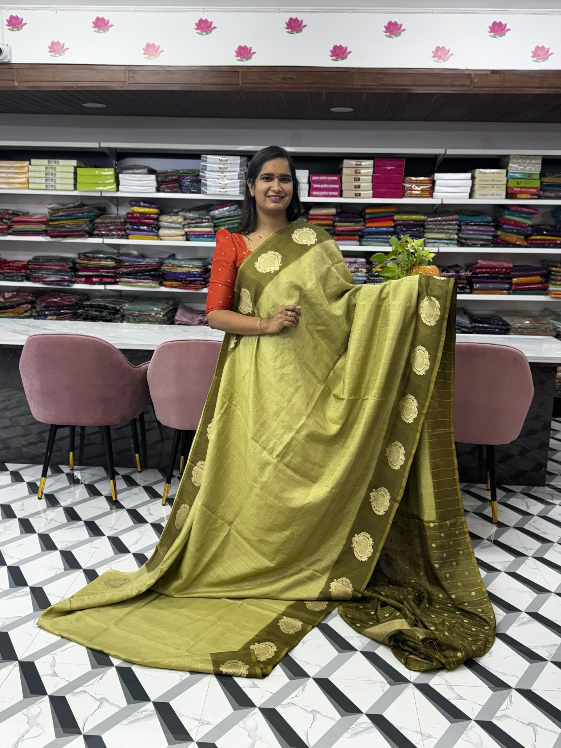 Green Munga Silk Saree
