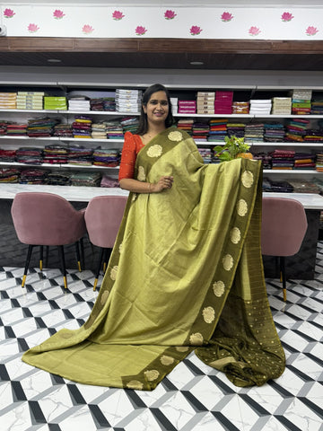 Green Munga Silk Saree