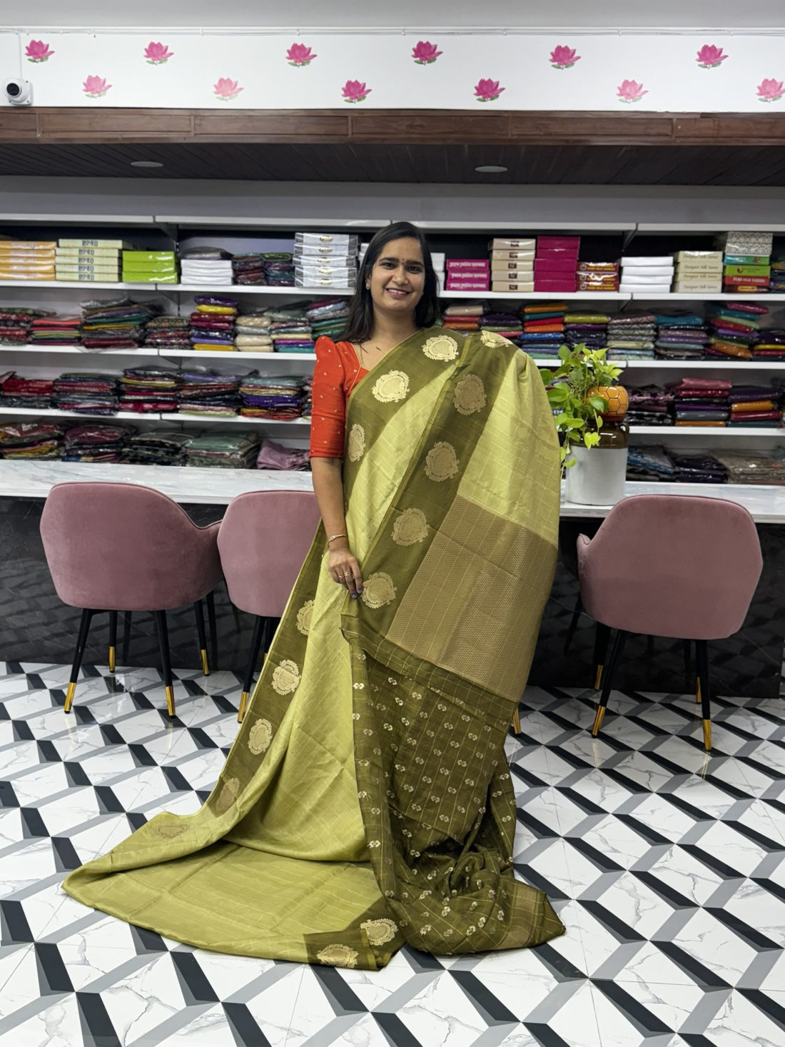 Green Munga Silk Saree
