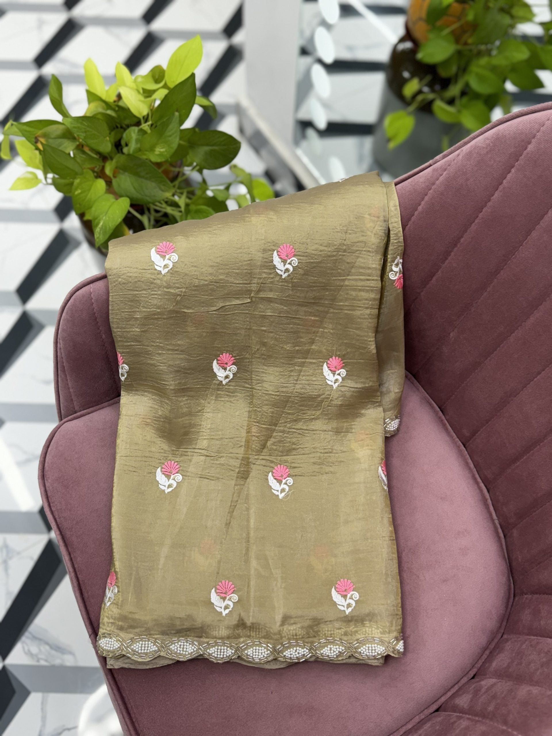 Chiku Tussar Crush Saree