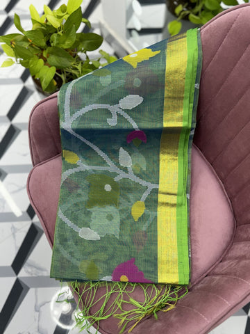 Green Pure Jamdani Saree