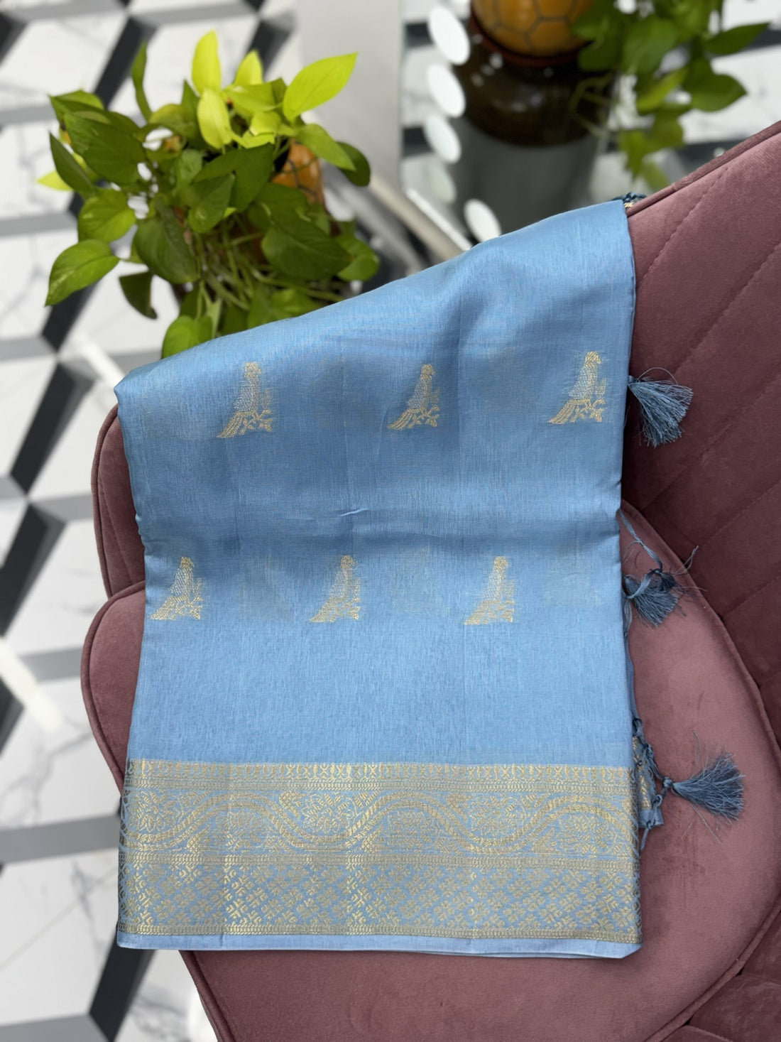 Blue Soft Tussar Saree