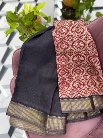 Red Maheswari Silk Saree