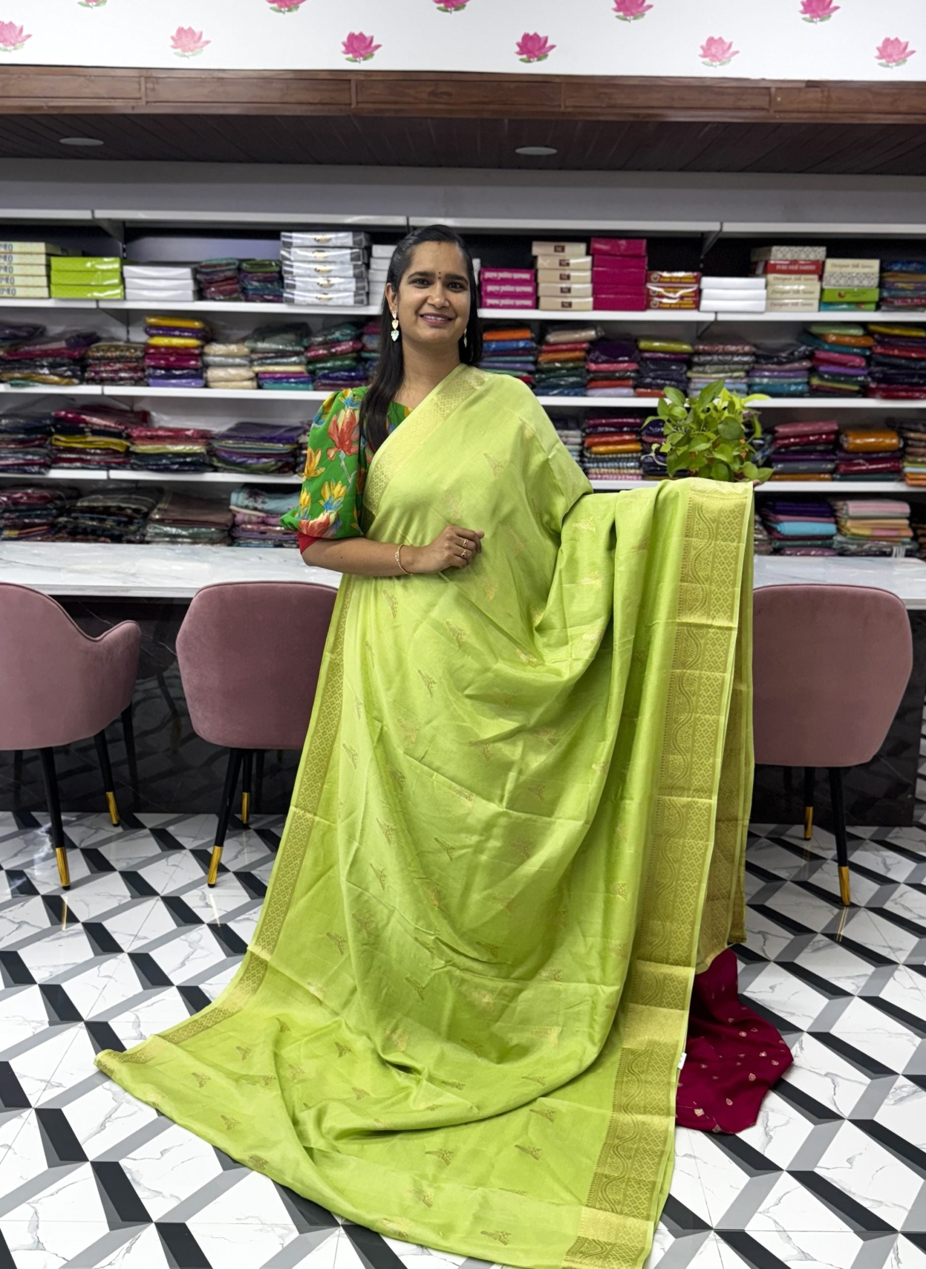 Green Soft Tussar Saree