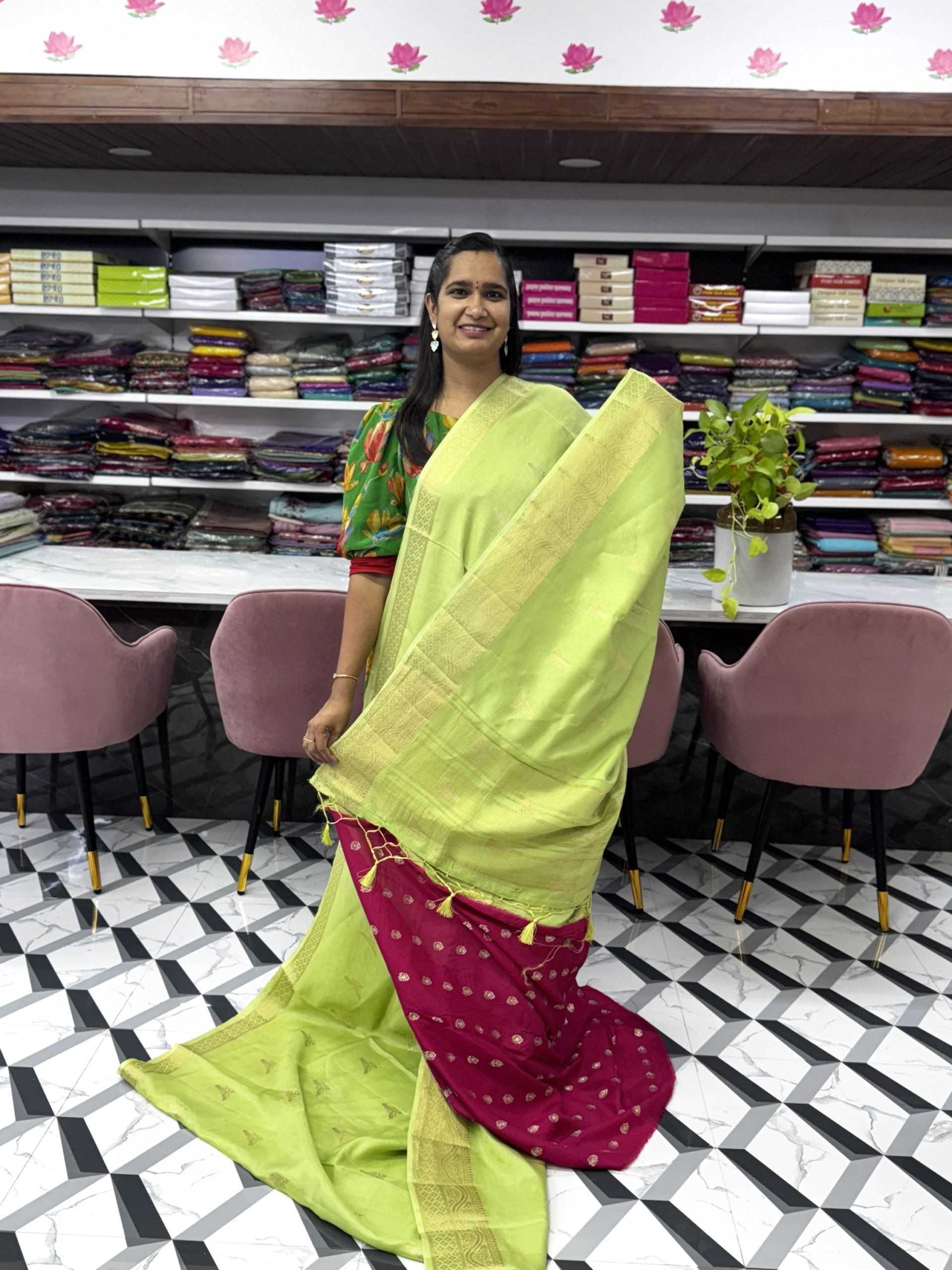 Green Soft Tussar Saree