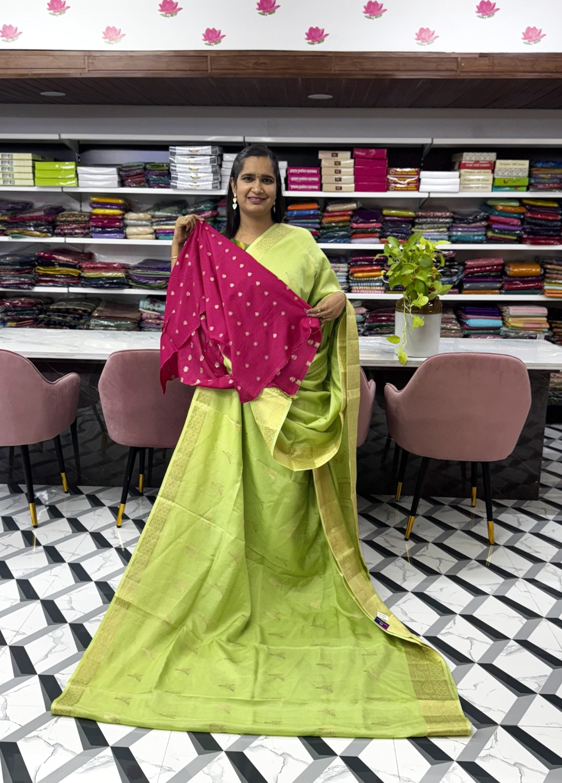 Green Soft Tussar Saree