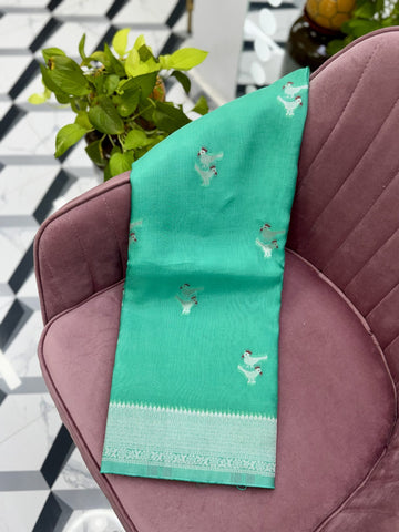 Sea green Premium Organza Saree