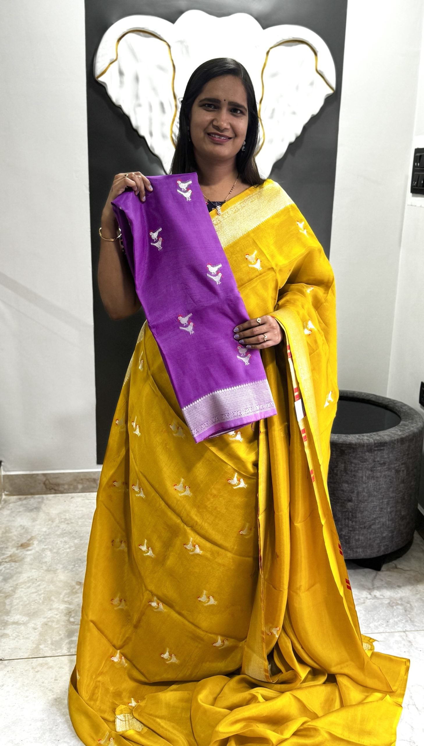 Lavender Premium Organza Saree