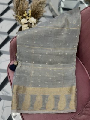 Grey Fancy Tissue Saree