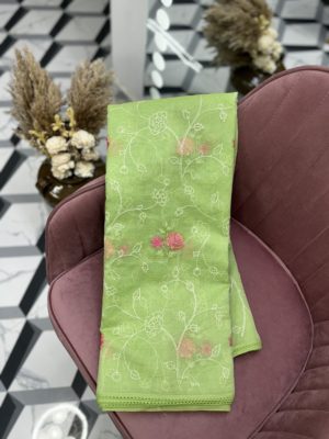 Parrot Green Fancy Kota Saree