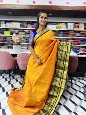 Orange Mangalagiri Saree
