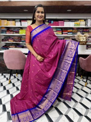 Pink Semi Gadwal Saree