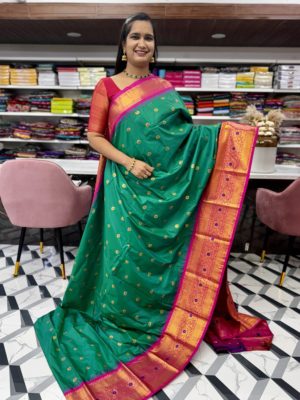 Green Semi Gadwal Saree