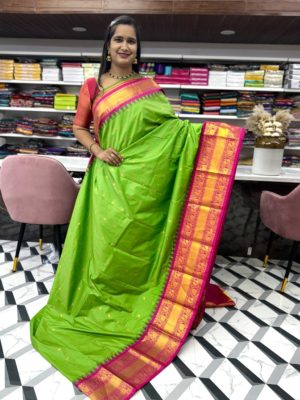 Green Semi Gadwal Saree