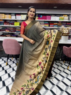 Black Fancy Tussar Saree