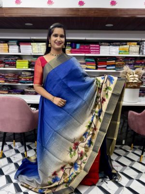 Blue Fancy Tussar Saree