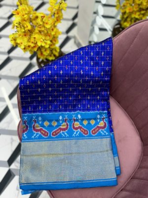 Blue Pure Handloom Ikkat Patola Saree