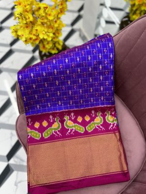 Purple Pure Handloom Ikkat Patola Saree