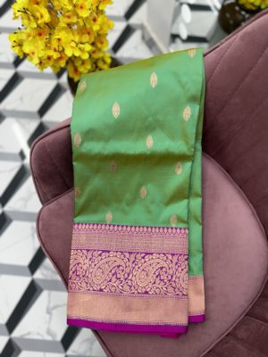Green Pure Katan Banaras Saree