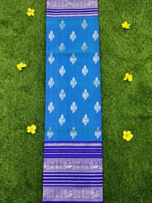 Royal Blue Pure Handloom Venkatagiri Pattu