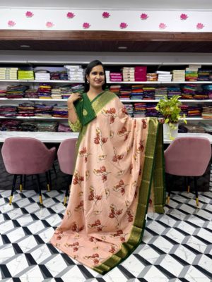 Peach Mysore Silk Saree