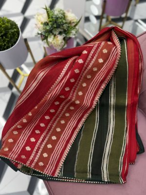 Red Premium Organza Saree