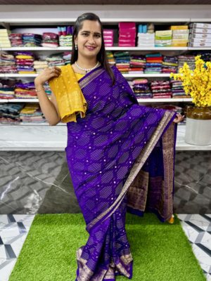 Purple Dola Silk Saree