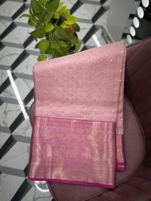 Pink Kota Saree with Kanchi Border