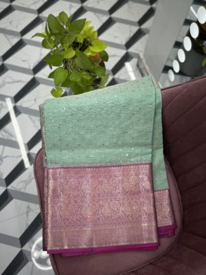 Green Kota Saree with Kanchi Border