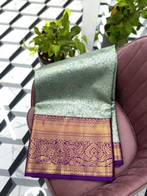 Sea Green Semi Kanchi Saree