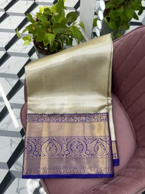 Cream Semi Kanchi Saree