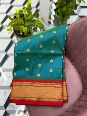 Teal Semi Narayanpet Saree