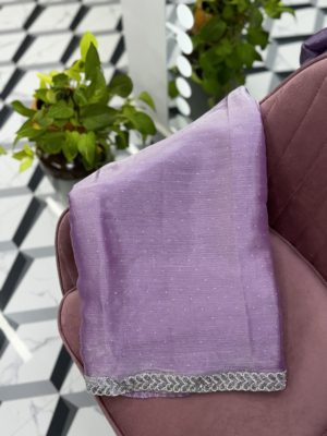 Lavender Fancy Work Saree