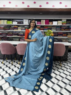 Turquoise Munga Silk Saree