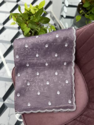 Mauve Tussar Crush Saree