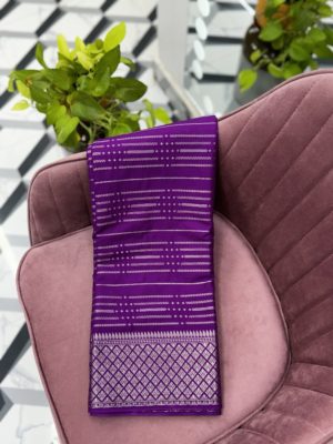 Magenta Semi Mysore Crepe Saree