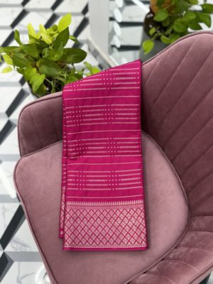 Pink Semi Mysore Crepe Saree