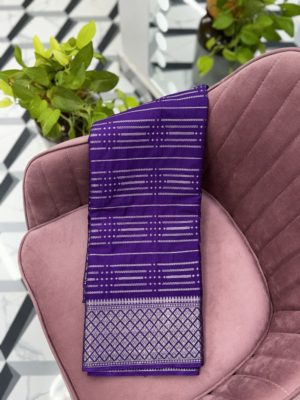 Purple Semi Mysore Crepe Saree