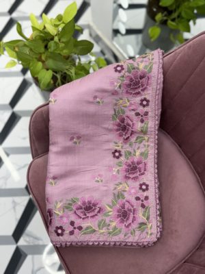 Mauve Fancy Tussar Saree