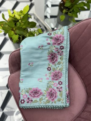 Cyan Fancy Tussar Saree