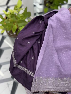 Lavender Fancy Crush Saree