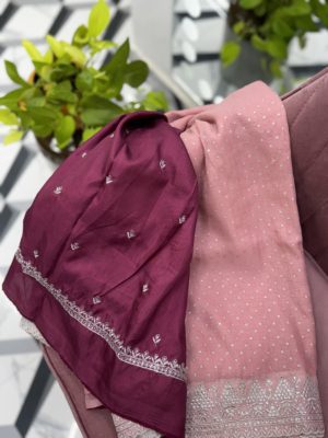 Peach Fancy Crush Saree