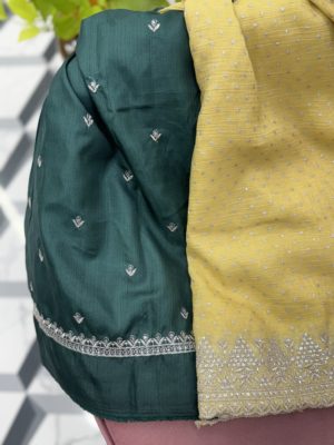 Yellow Fancy Crush Saree