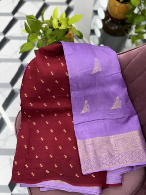 Lavender Soft Tussar Saree