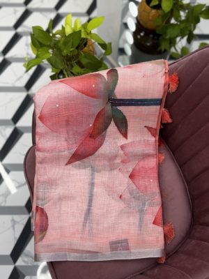 Peach Premium Fancy Kota Saree