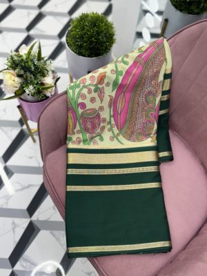 Green Semi Mysore Silk Saree
