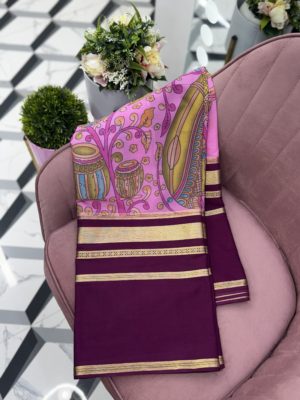 Magenta Semi Mysore Silk Saree