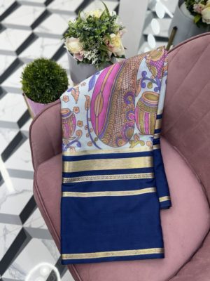 Blue Semi Mysore Silk Saree