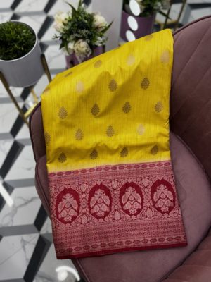Yellow Fancy Chanderi Saree